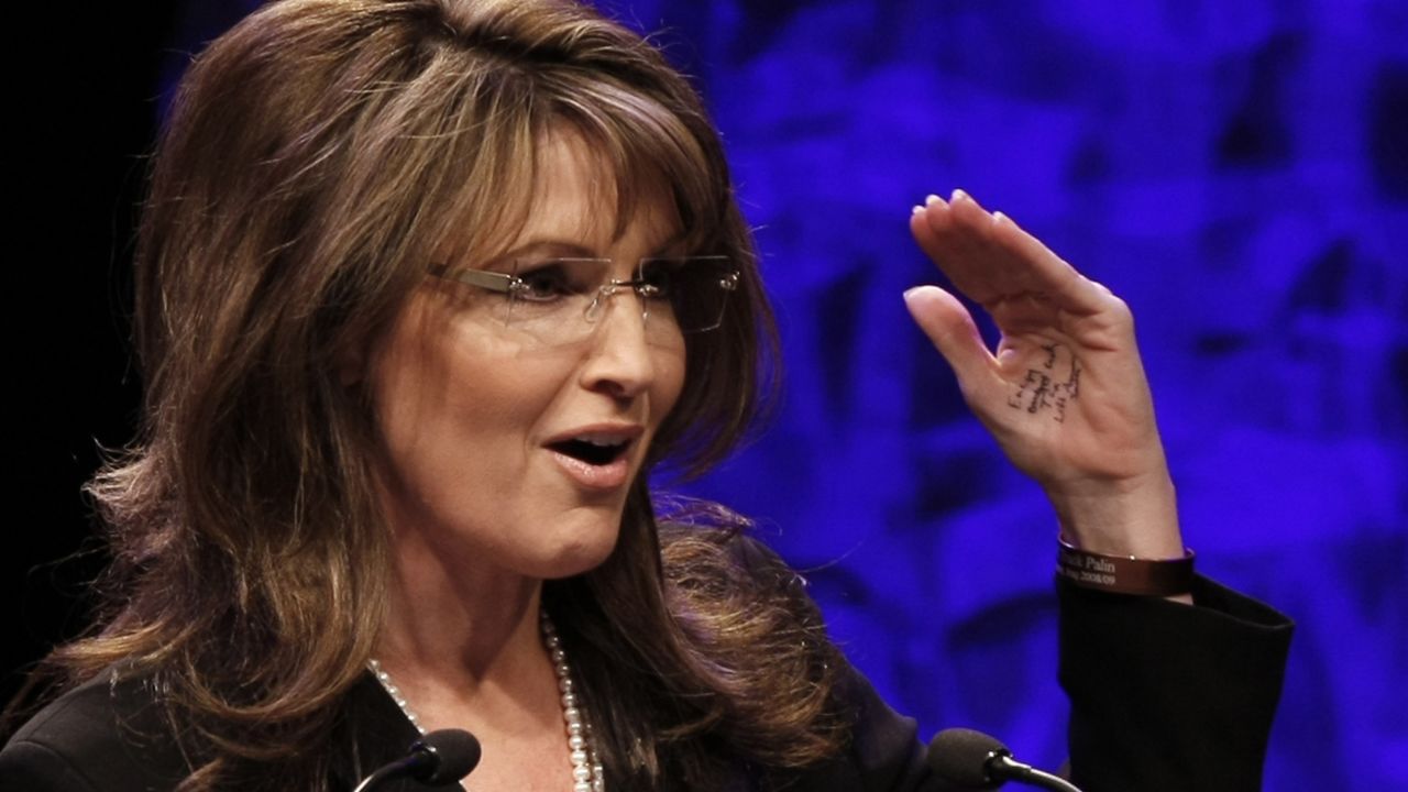 Sarah Palin headlined the first national tea party convention in Nashville in 2010. Though she criticized President Barack Obama for reading from teleprompters, she was quickly called out for the speech notes written on her hand.