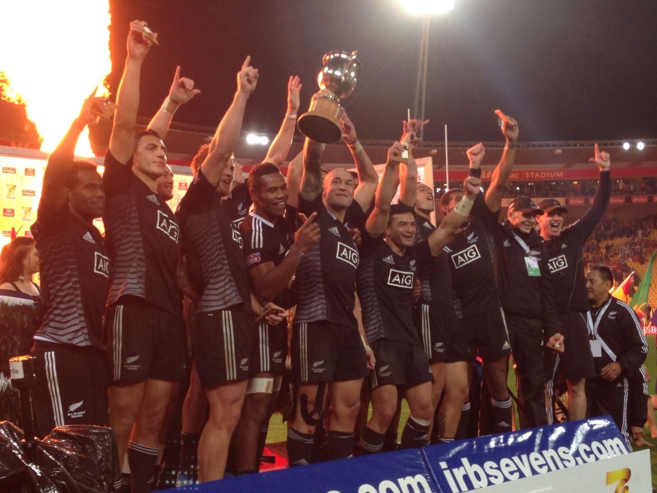 The All Blacks' victory in the final against South Africa was greeted by the usual fireworks at such events.
