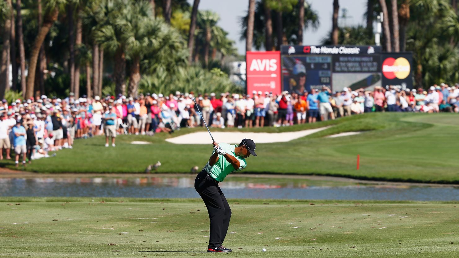 Tiger Woods has never won the Honda Classic and he has ground to make up if he's to triumph Sunday. 