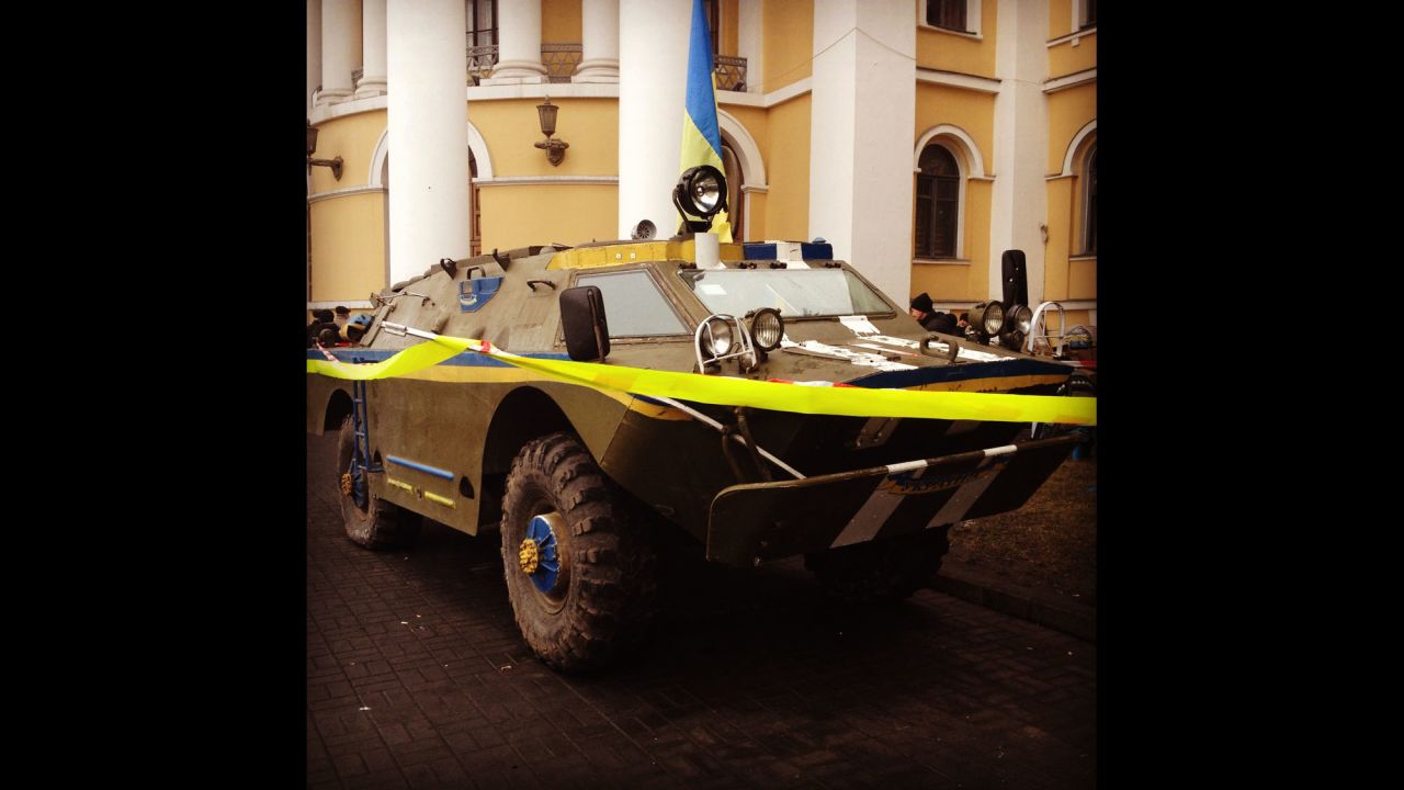 KIEV, UKRAINE:  "APC in central Kiev (March 1).  It appeared the morning after Russian forces moved into the Crimea." -- CNN's Ian Lee.  Follow Ian on Instagram at <a href="http://instagram.com/ianjameslee" target="_blank" target="_blank">instagram.com/ianjameslee</a>.
