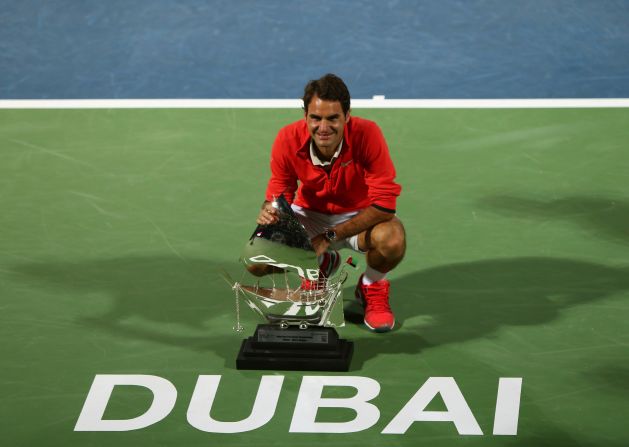 The veteran poses for photographers after clinching a sixth Dubai title and his first of 2014.