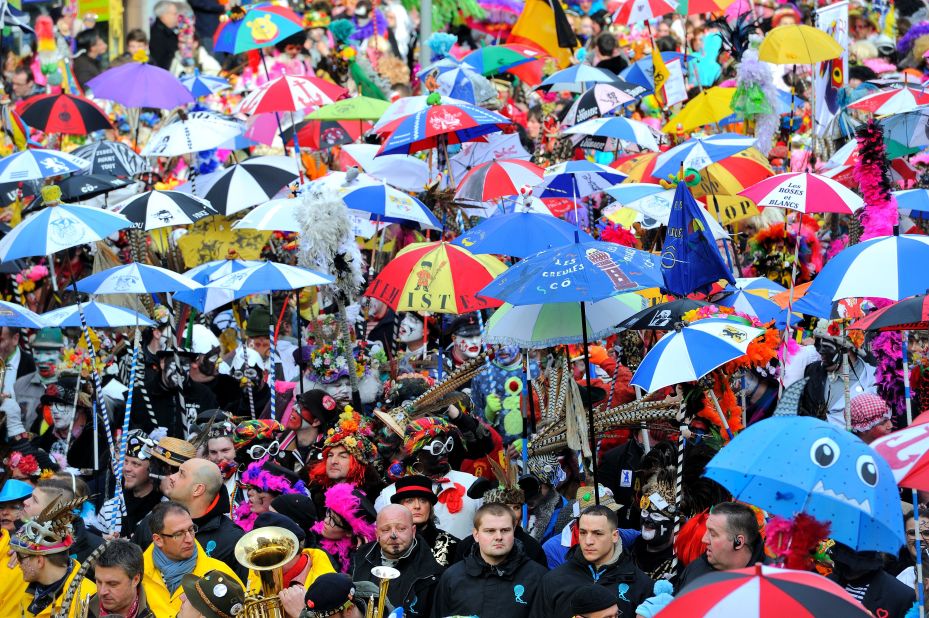 People take part in the Carnival of Dunkirk in northern France on March 2.