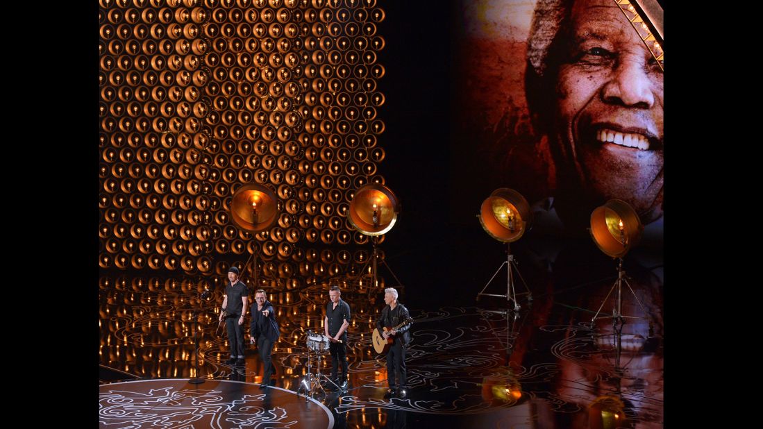 U2 performs its Oscar-nominated song "Ordinary Love" from the movie "Mandela: Long Walk To Freedom."