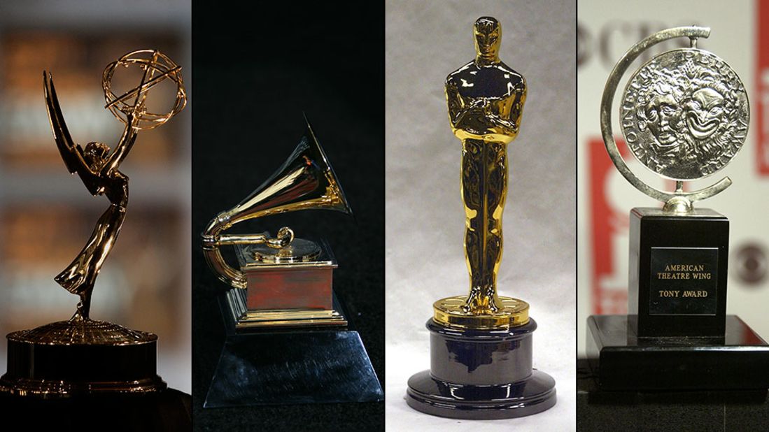 It's a very exclusive club. Not many in history have won the four major entertainment awards -- the Emmy, Grammy, Oscar and Tony -- in competition. Three people have all four thanks to honorary awards. 