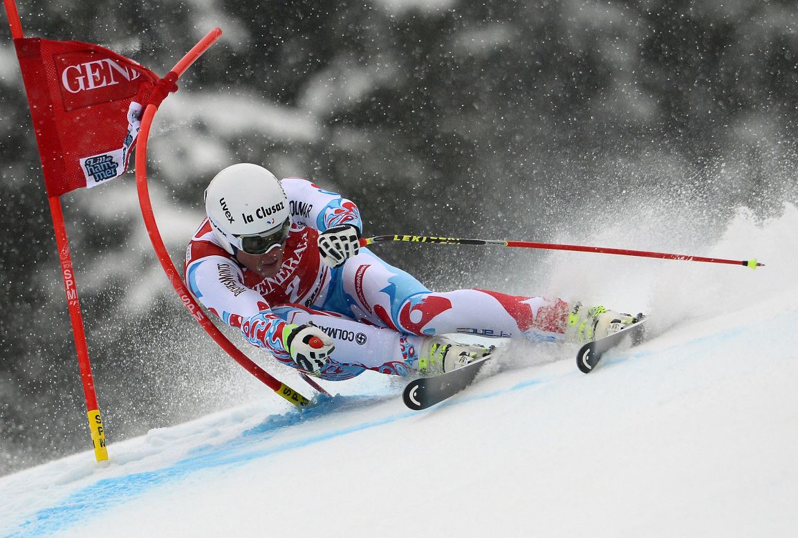 Johan Clarey competes during a World Cup super-G event Sunday, March 2, in Kvitfjell, Norway.