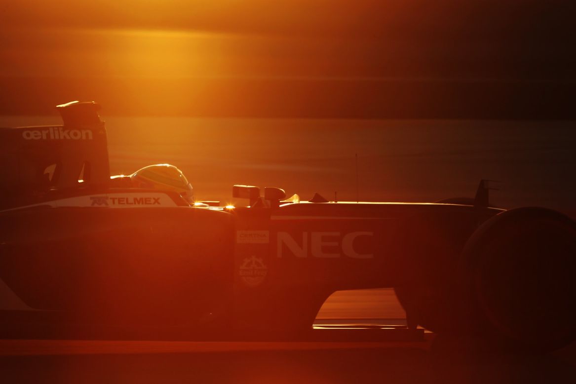 Esteban Gutierrez drives during Formula 1 winter testing at the Bahrain International Circuit in Sakhir, Bahrain, on Sunday, March 2.
