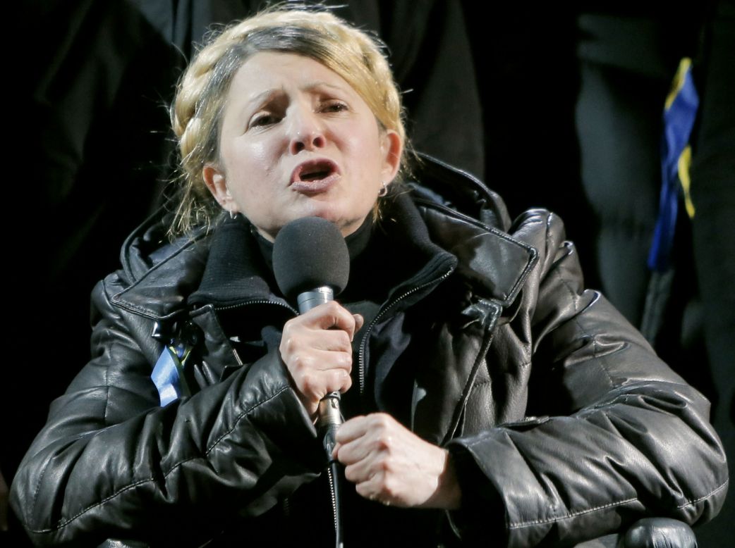 <strong>Former Ukrainian Prime Minister Yulia Tymoshenko: </strong>Tymoshenko, considered a hero of a 2004 revolution against Yanukovych, was released in late February after 2½ years behind bars. In an exclusive interview with CNN, Tymoshenko called on the world to help Ukraine: "If Ukraine is left on its own and is given to Russia, then the world will change. Not only politics and life in Ukraine will change -- the politics and life will change practically everywhere in the world."