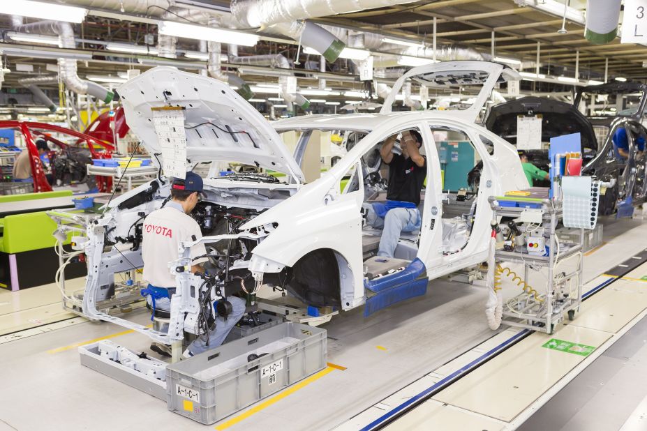The Toyota Kaikan plant at the company's headquarters in Japan allows visitors to walk through welding and assembly areas where the world's best selling cars are made (although visitors aren't allowed to get this close). 