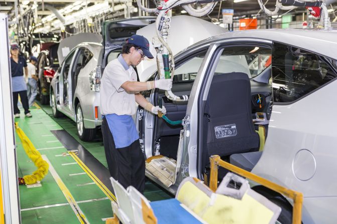At the Toyota Kaikan plant, located at the company's headquarters in Toyota city, visitors can walk through welding and assembly areas where the world's best selling cars are made.