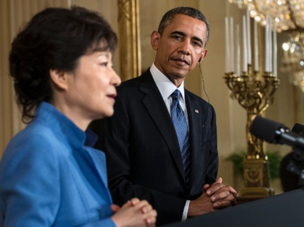 A few months after being elected, Park visited the U.S. to mark 60 years of bilateral partnership. - (Getty Images)