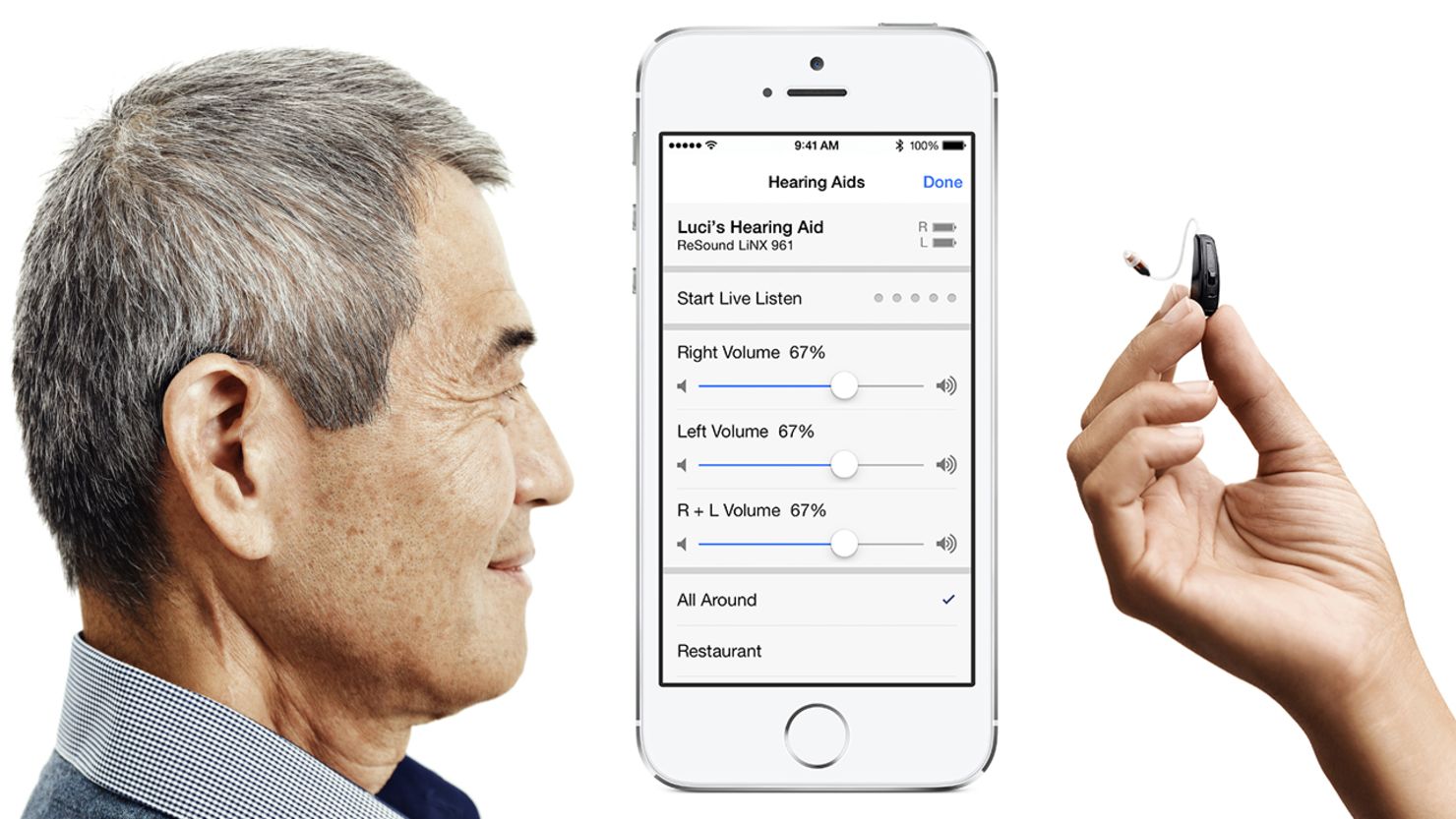 The new LiNX hearing aids from ReSound are specially designed to work with Apple mobile devices. 