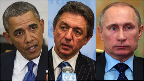 U.S. president Barack Obama, Ukraine Ambassador to the United Nations Yuriy Sergeyev, and Russian president Vladimir Putin have very different stories over what's happening in Ukraine.