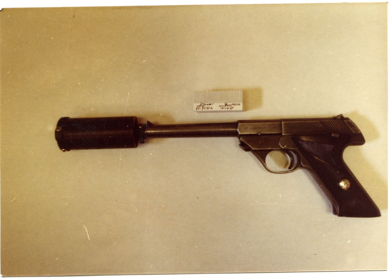 Prosecutors said this was the gun used to shoot the Davies couple. Ed Davies died at the scene. Grace Davies, who had also been shot, was able to free herself and crawl away from the house to reach help. She was later able to testify at trial.