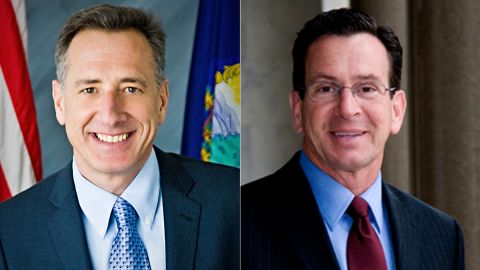 Gov. Peter Shumlin, left, and Gov. Dan Malloy