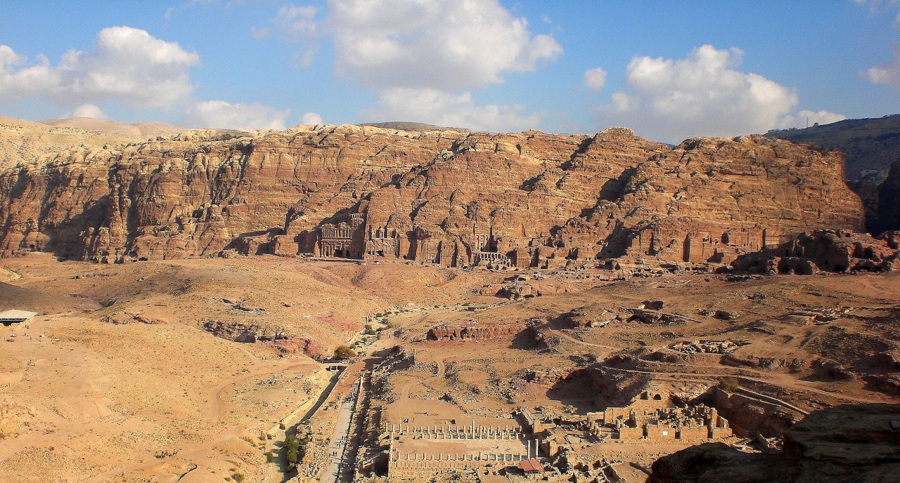 You can get a little-snapped view of the Nabataean's ancient capital from the cliff ridge.
