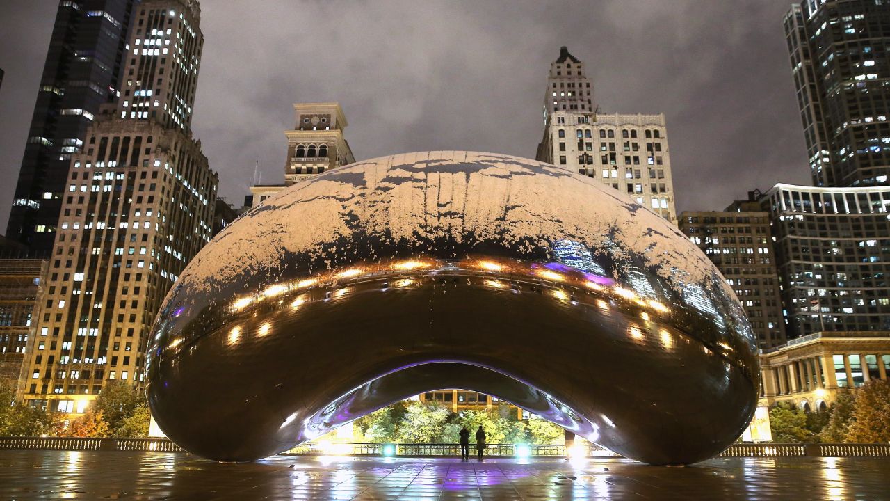 Cloud Gate (also known as The Bean) in Milennium Park.