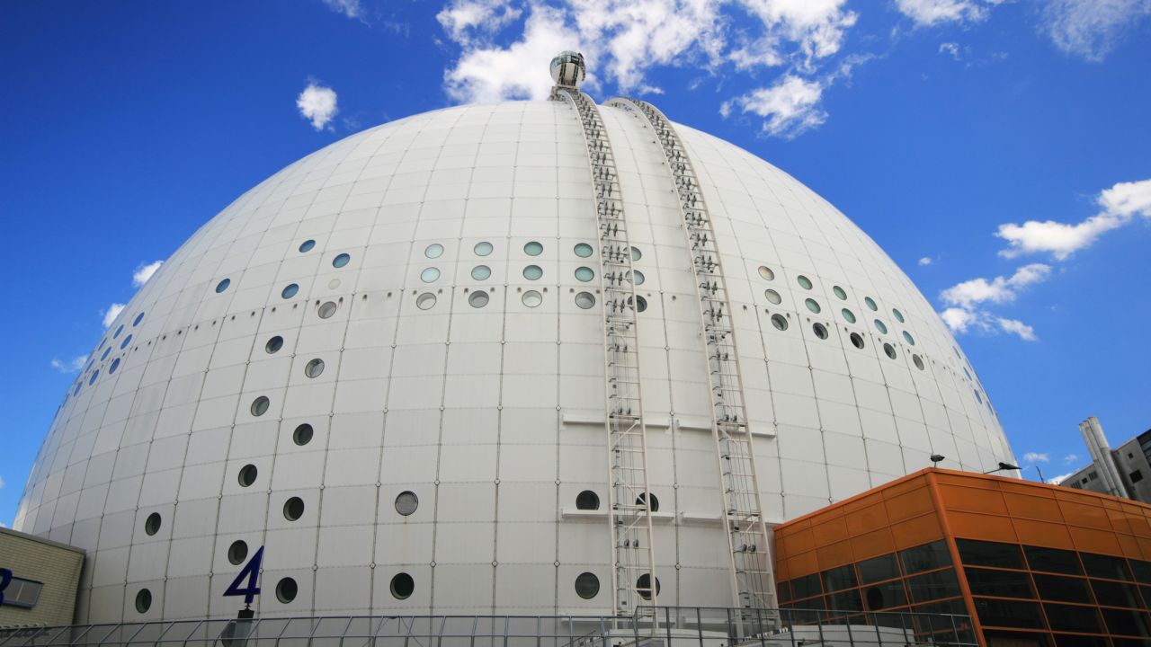 The Ericsson Globe in Stockholm, Sweden, is massive at 361 feet in diameter. Ride the SkyView elevator to the top of the landmark for spectacular views over the city.