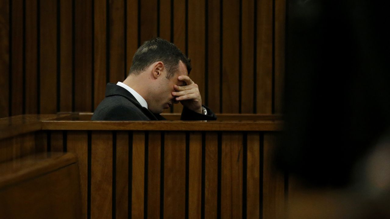 Pistorius sits in court on the third day of his trial Wednesday, March 5.