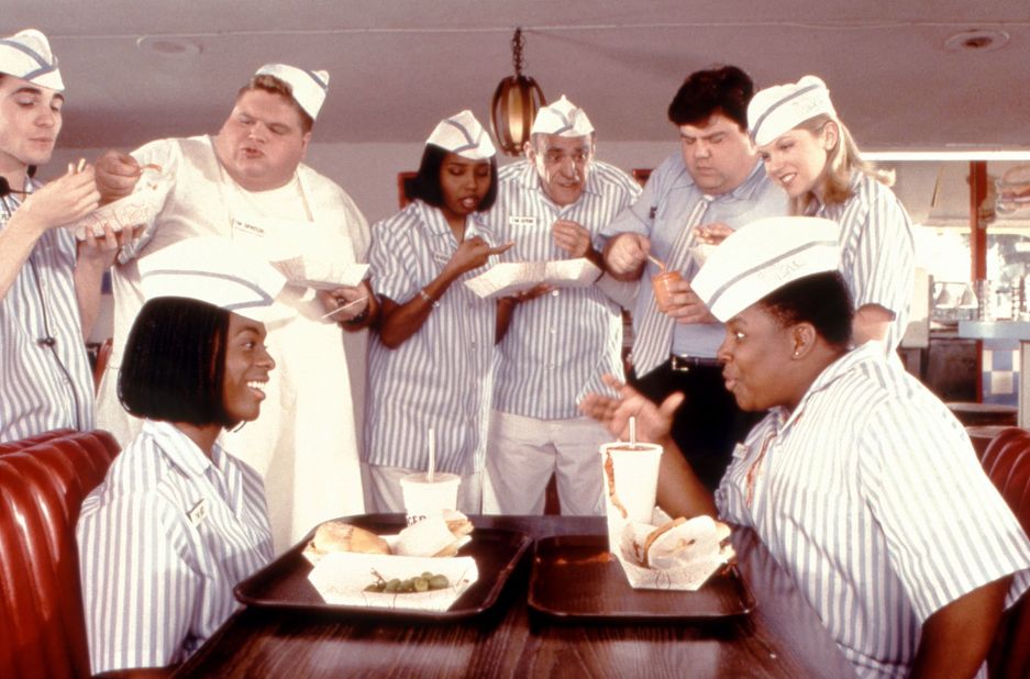 <strong>"Good Burger" (1997):</strong> Kel Mitchell, Abe Vigoda (center) and Kenan Thompson star in this fan favorite. 