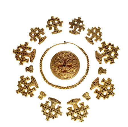 Vikings also enjoyed the finer things in life -- like ostentatious jewelery. These elegant decorative pieces were probably made in Denmark in the late 10th century.