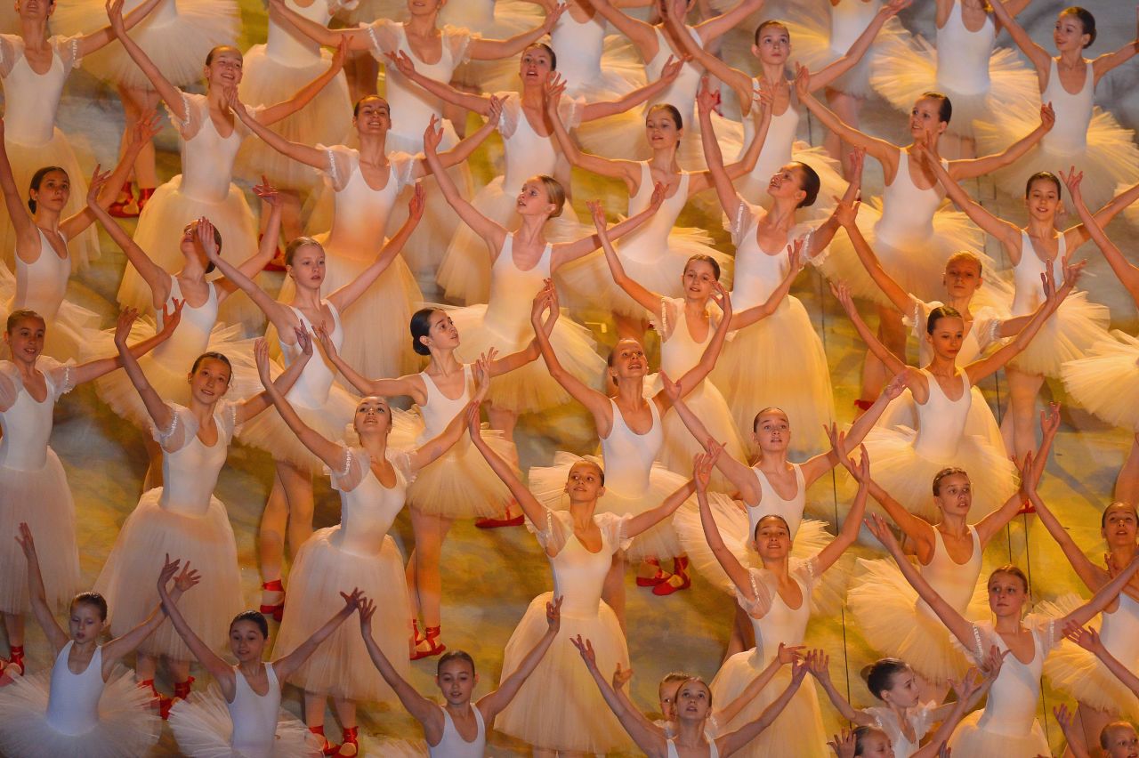 Ballerinas perform during the ceremony. 