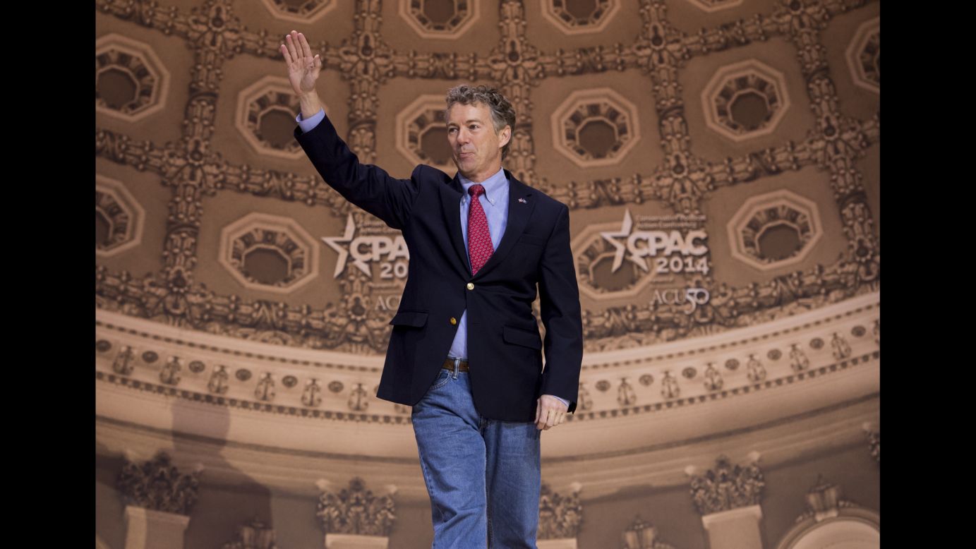 Kentucky Sen. Rand Paul used his remarks Friday to launch a familiar critique of the National Security Agency's surveillance programs. "If you have a cell phone, you are under surveillance," he said. "I believe what you do on your cell phone is none of their damn business."