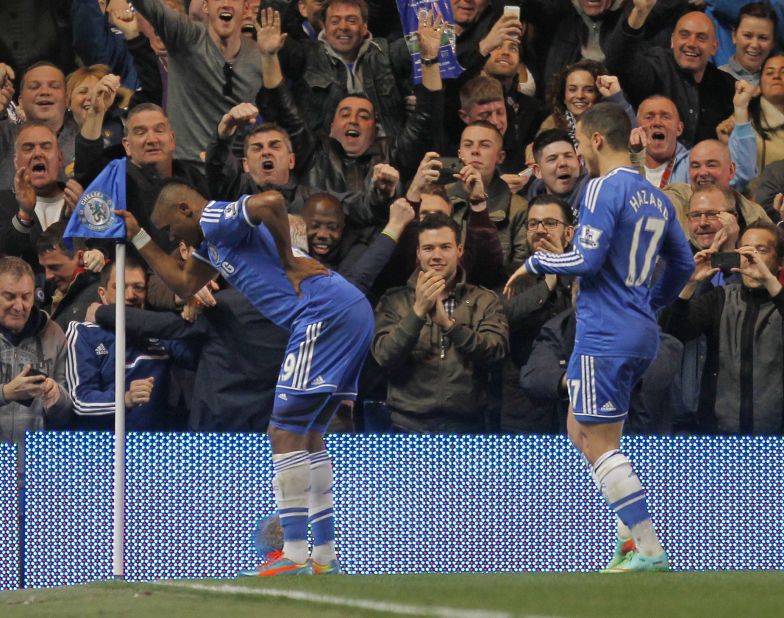 Eto'o makes fun of speculation about his real age after scoring for Chelsea against Tottenham.