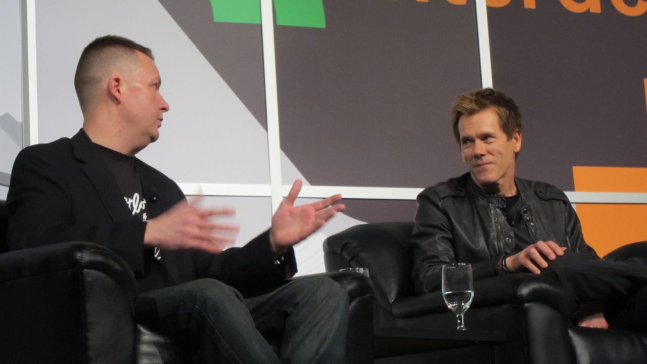  Actor Kevin Bacon, right, with Brian Turtle, co-creator of the 'Six Degrees of Kevin Bacon' game, Saturday at SXSW.