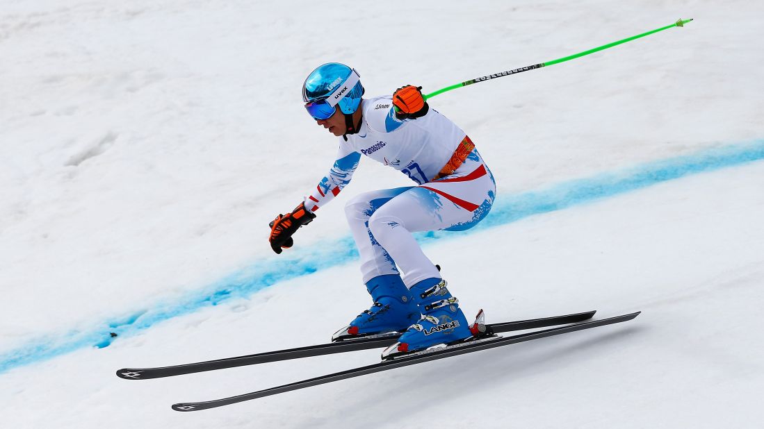 Austrian skier Markus Salcher won gold in the super-G on March 9.