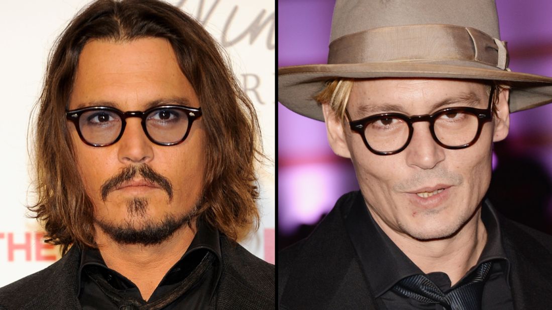 Johnny Depp sports facial hair at the Madrid premiere of "The Tourist" in 2010, and goes smooth this January at an event in Los Angeles. 