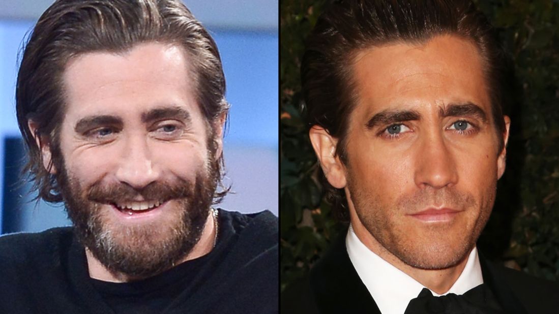 Jake Gyllenhaal goes full "Grizzly Adams" on "George Stroumboulopoulos Tonight" in January. He wears a bit of 5 o'clock shadow at the Academy of Motion Picture Arts and Sciences' Governors Awards in November 2013. 