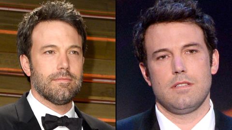 Ben Affleck is bearded at the 2014 Oscars and beard-free at the 2014 Screen Actors Guild Awards in January.