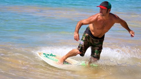 Skimboarding originated in Southern California, but it's a popular activity to try out here in Maui.