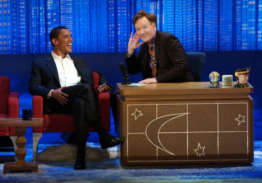 Obama told then-"Late Night" host Conan O'Brien that he was considering him as a running mate after O'Brien asked him about presidential plans during this May 2006 appearance.