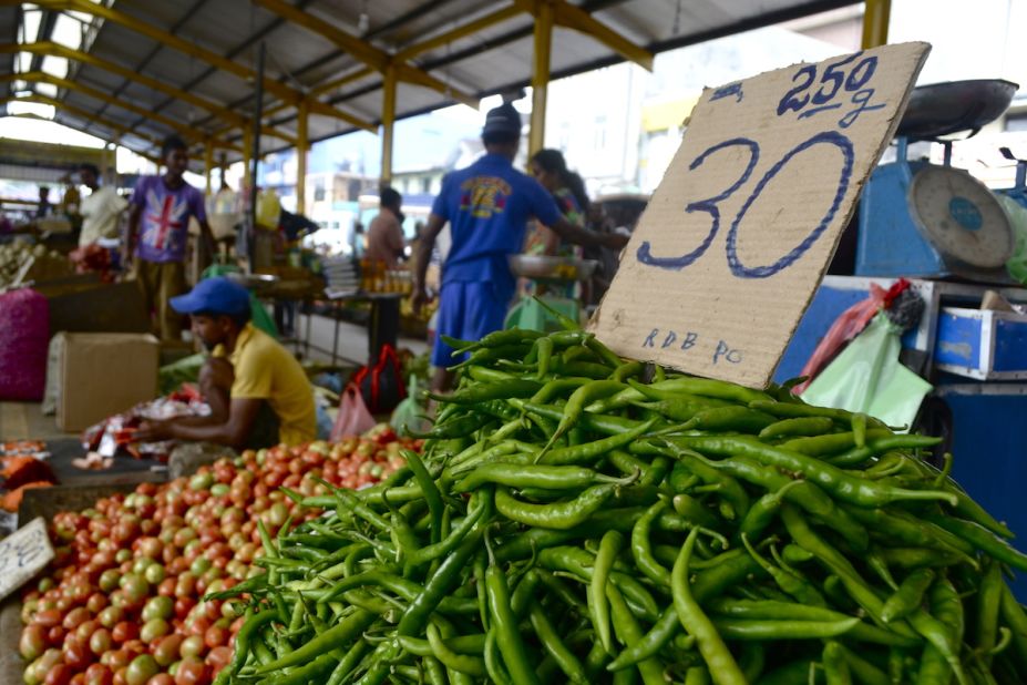 Vegetables are among the hundreds of different wares up for grabs at Colombo's Pettah Market, one of the most important trading centers in the capital. 