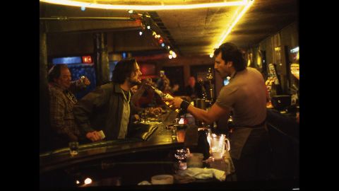 Mickey Rourke plays an alcoholic based on poet Charles Bukowski (who wrote the screenplay) and Frank Stallone a bartender he frequently clashes with in the 1987 film "Barfly."