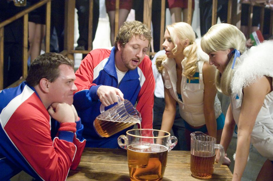 Two brothers head for Oktoberfest in the 2006 film "Beerfest," which includes Kevin Heffernan, Paul Soter, Simona Fusco and Jessica Williams. 
