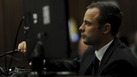 Pistorius listens to questions during his trial on Wednesday, March 12.