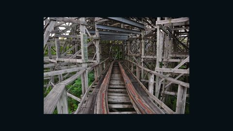 Urban exploration can be risky. There's no way to tell if abandoned structures, like this coaster at Nara Dreamland, are architecturally sound.