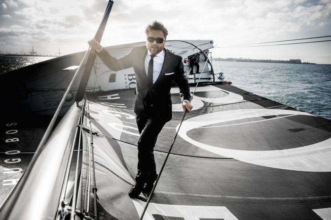 Yachtsman Alex Thomson decided to undertake the stunt of running up the mast of his boat and diving off the top of it into the ocean on a whim.