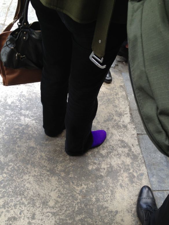 Ken Olshansky: "Don't step on Christiane's purple suede shoes."