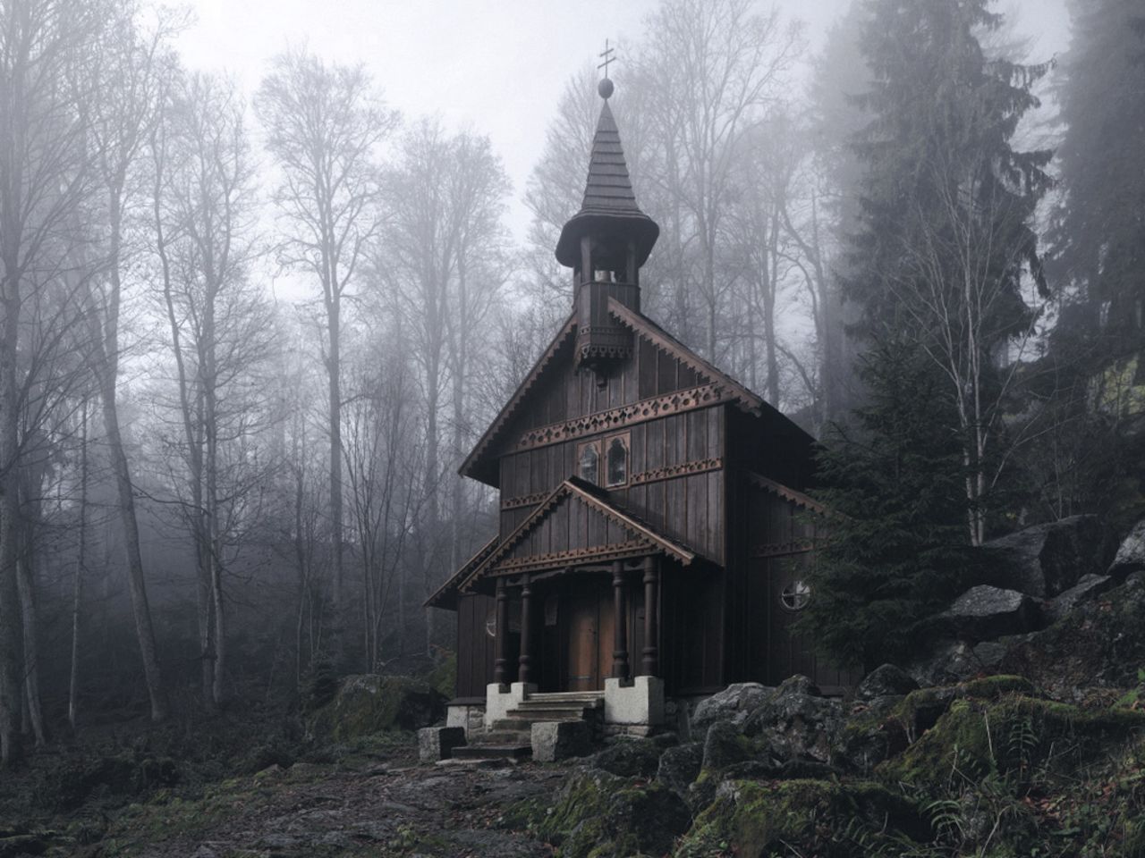 Forest Chapel, Bohmian Forest, Czech Republic.