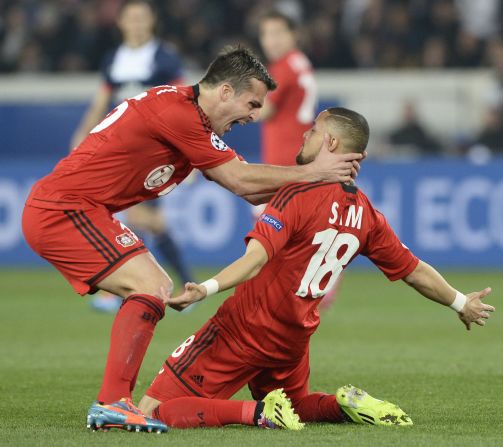 Trailing 4-0 from the first leg, Bayer Leverkusen took a shock early lead at Paris Saint-Germain when Sidney Sam headed home a shock opener.