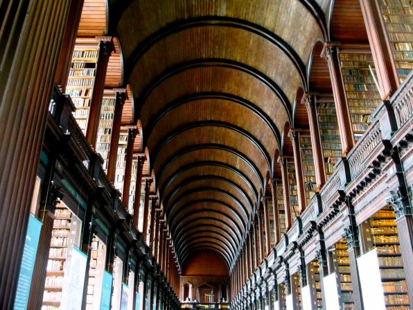 Trinity College Library in Dublin is the country's largest library. Founded in 1592 by Queen Elizabeth I of England and Ireland, Trinity College is Ireland's oldest university. 
