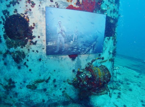 Last year, the World War II warship USS Mohawk, off Sanibel Island near Fort Myers, Florida, became yet another underwater art gallery for Franke's work. 