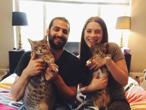 Jordon Goulder has allergies and asthma that's so bad she's had to go to the emergency room. But she loves the cats, Mowgli and Dilla, that she shares with her boyfriend Etai Rahmil.