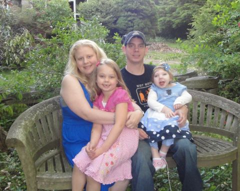 Linzey and her husband, Brian, live in Wallingford, Pennsylvania, with their two daughters, Elyse, right, and Anabelle, left. Anabelle, who is 3, was born with the neurological disorders lissencephaly and microcephaly.
