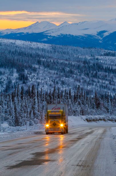 The Dalton Highway, aka the Haul Road, is the supply route for the Prudhoe Bay oil fields to the north. Open to passenger vehicles, but clearly the domain of the big rigs, this road is only for the intrepid, well-prepared traveler. The 414-mile "highway" crosses the Yukon River, Arctic Circle and Brooks Range and passes through only two towns: Coldfoot (pop. 13) and Wiseman (pop. 22).