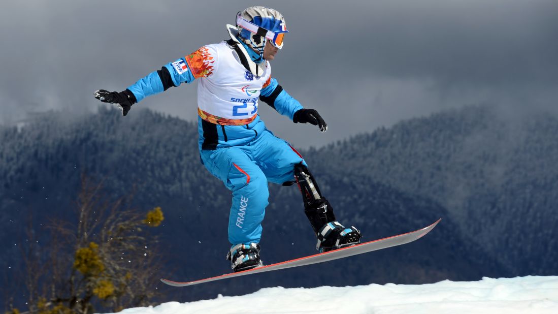 French snowboarder Patrice Barattero competes on March 14.