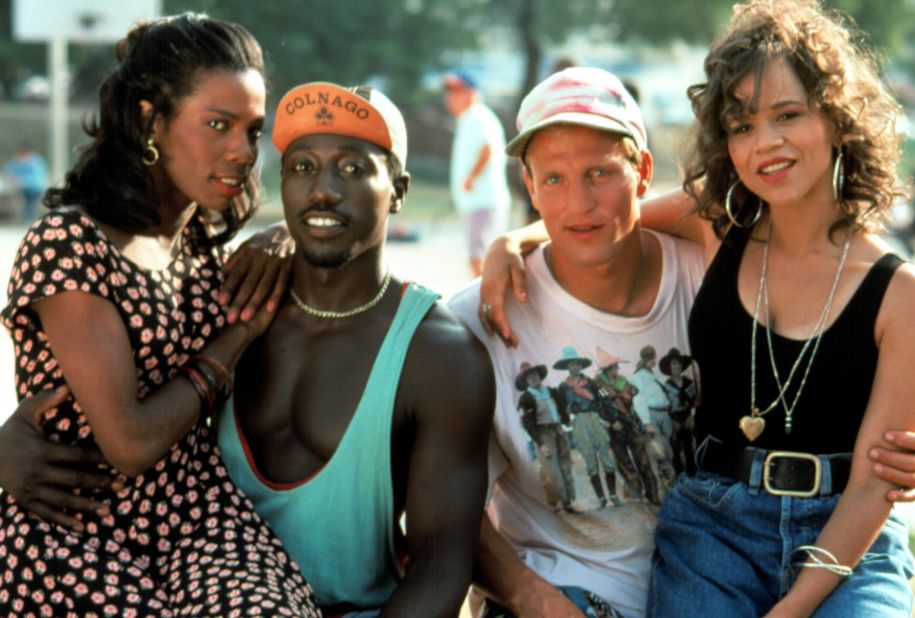 Tyra Ferrell (from left), Wesley Snipes, Woody Harrelson and Rosie Perez starred in 1992's "White Men Can't Jump."